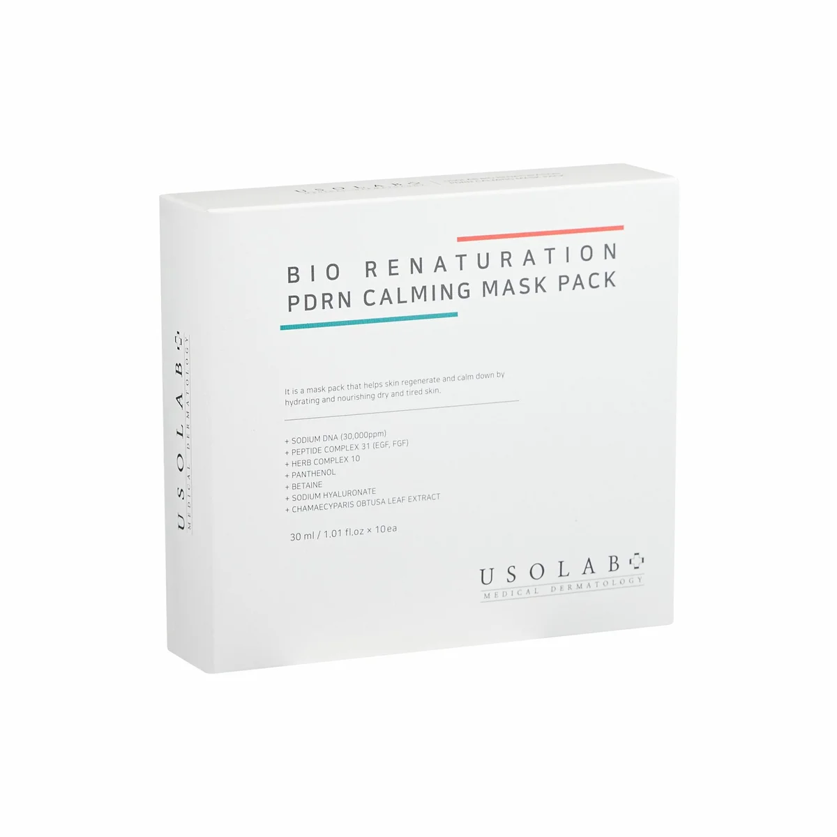 Відновлююча та заспокійлива маска для обличчя  Bio Renaturation Repair Mask Pack х10шт
