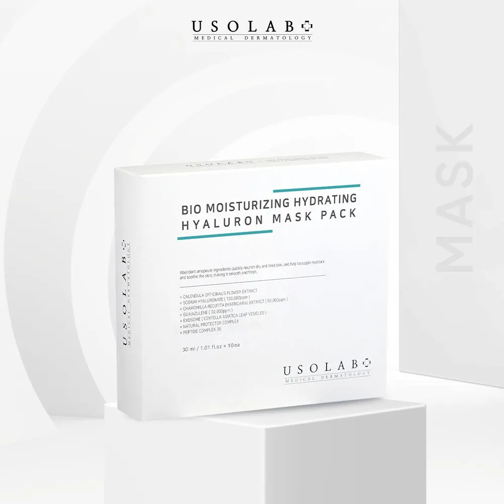 Зволожуюча, заспокійлива та омолоджуюча Bio Moisturizing Hydrating Hyaluron Mask Pack 10шт