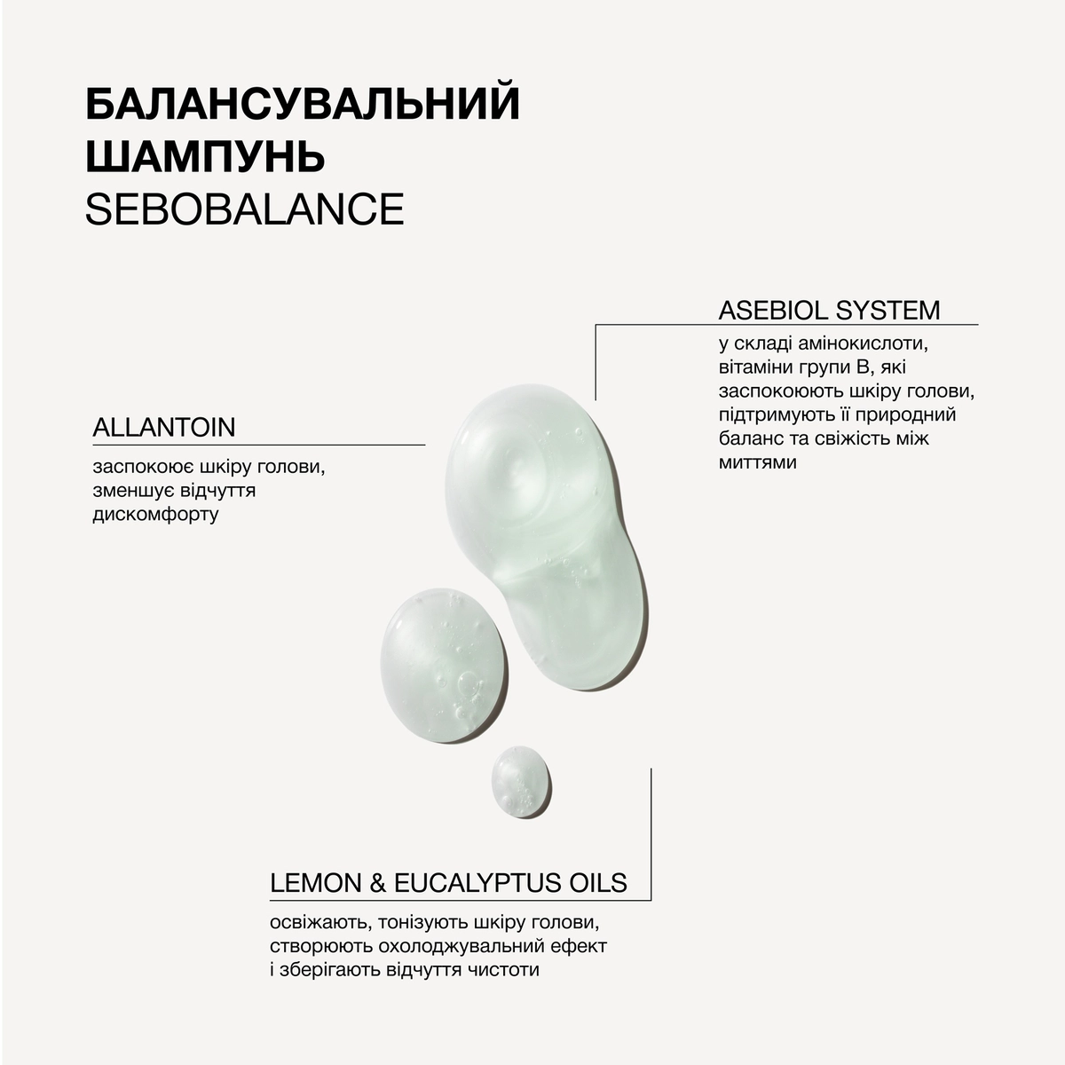Балансувальний шампунь для волосся і шкіри голови схильних до жирності Sebobalance Triology.