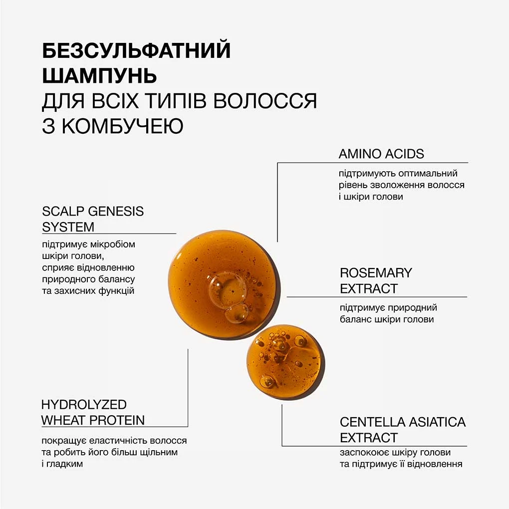 Безсульфатний шампунь для всіх типів волосся з комбучею Kombucha Triology.