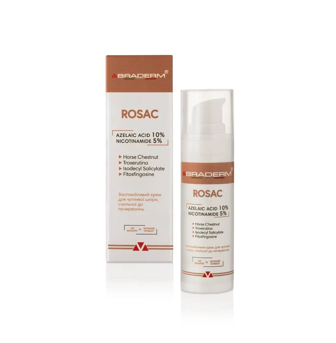 Заспокійливий крем для чутливої шкіри Braderm Rosac Cream (Розак Крем) 30 ml