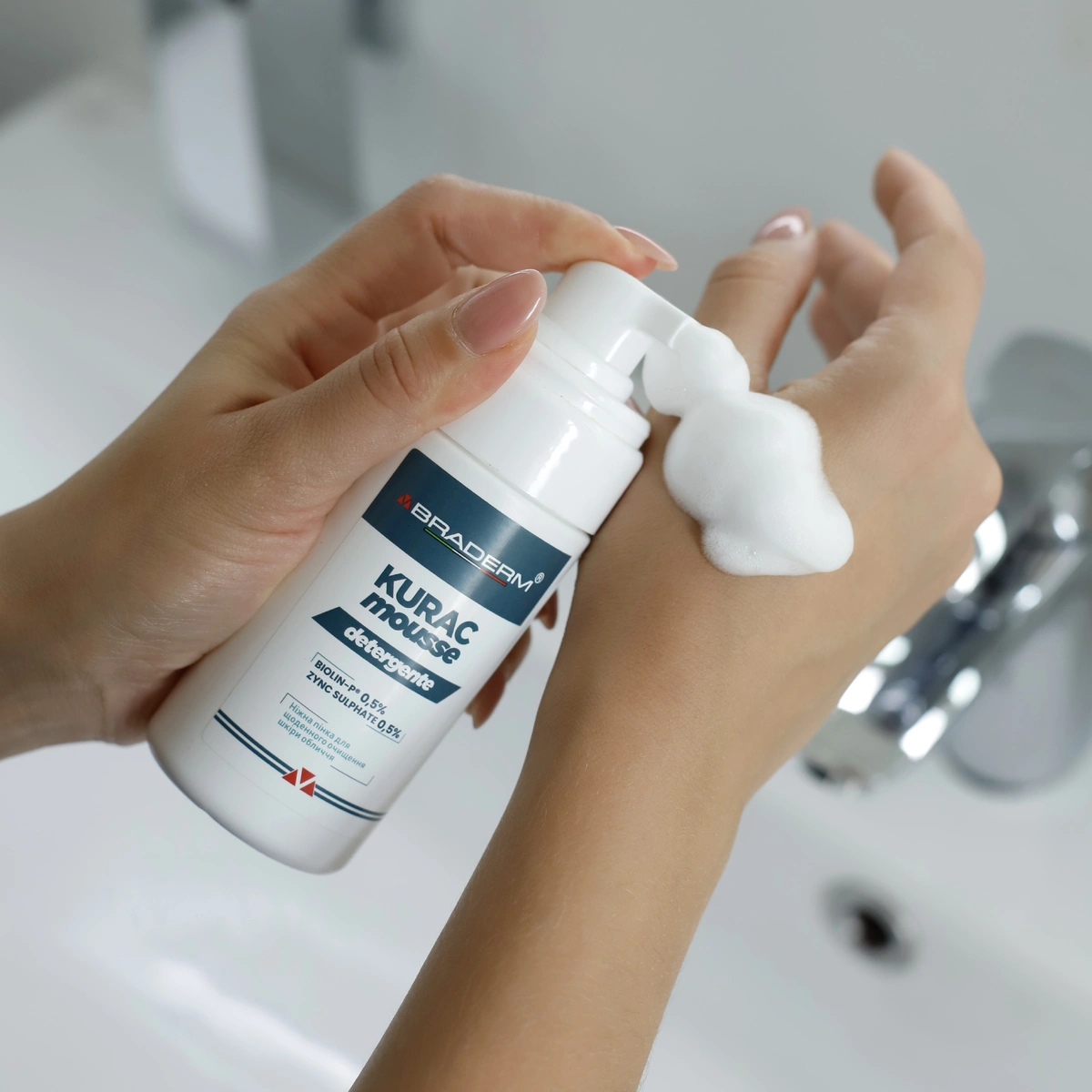 Ніжна пінка для вмивання з пребіотиками Braderm - Kurac Mousse 100 ml