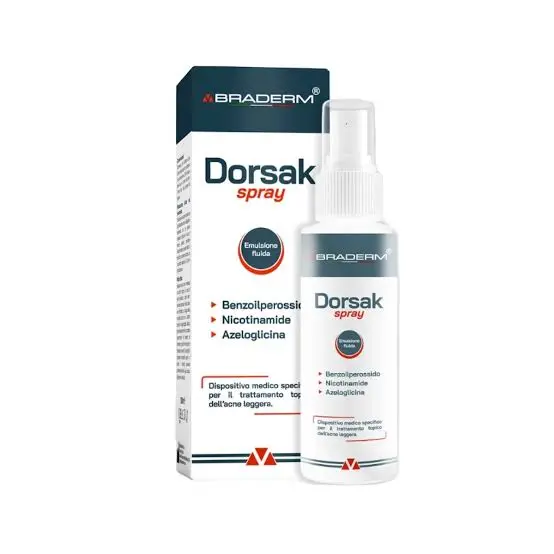 Активний протизапальний спрей з Бензоїл пероксидом 6% Braderm Dorsak Spray (Дорсак спрей) 100 ml